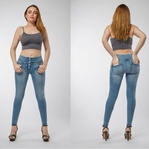 FREDDY WR.UP® SNUG DENIM Mid Rise Full Length Medium Rinse S